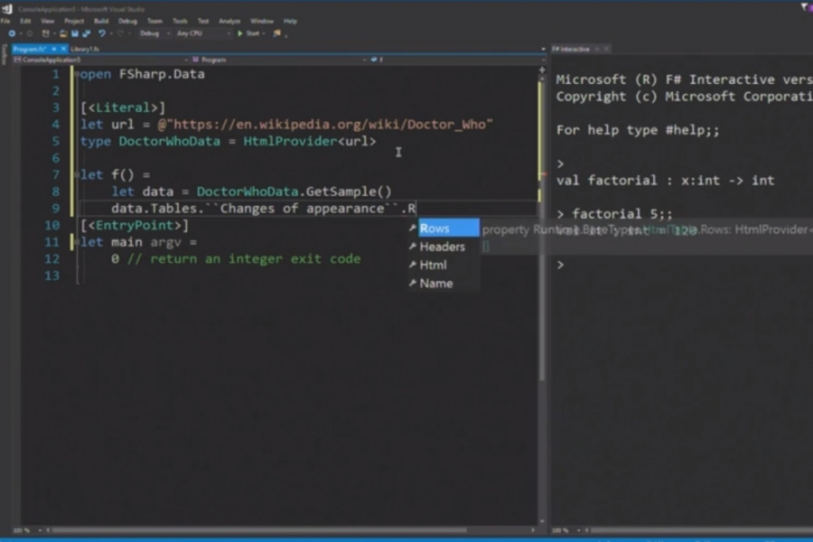 F# is given a boost in the latest Visual Studio update